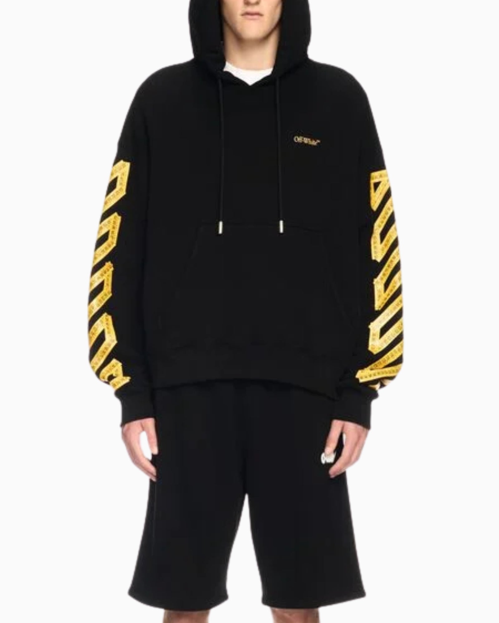 Off-White Felpa OMBB085S25FLE00J1022 - SanShopLuxury - 2025, Abbigliamento, Autunno/Inverno, Continuativo, Felpa, Idoneo, L, M, Nero-Giallo, New, Off-White, Primavera/Estate, S, SS25, Uomo, XL, XS, XXL