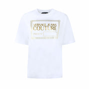 Versace Jeans Couture T-Shirt 71HAHT13 CJ00T - SanShopLuxury - -50%, 2021, Abbigliamento, Autunno/Inverno, Bianco, Donna, FW21, L, Nero, Outlet, T-Shirt, Versace Jeans Couture, XL