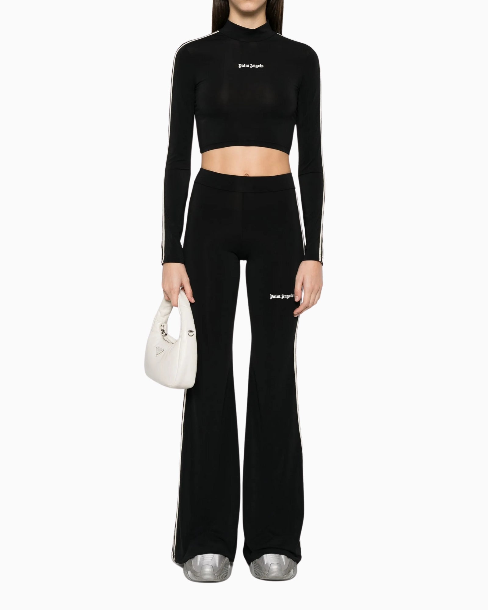 Palm Angels Pantalone PWCA145S25FAB001 1003 - SanShopLuxury - 2025, Abbigliamento, Donna, Idoneo, L, M, Nero, New, Palm Angels, Pantalone, Primavera/Estate, S, SS25, XS