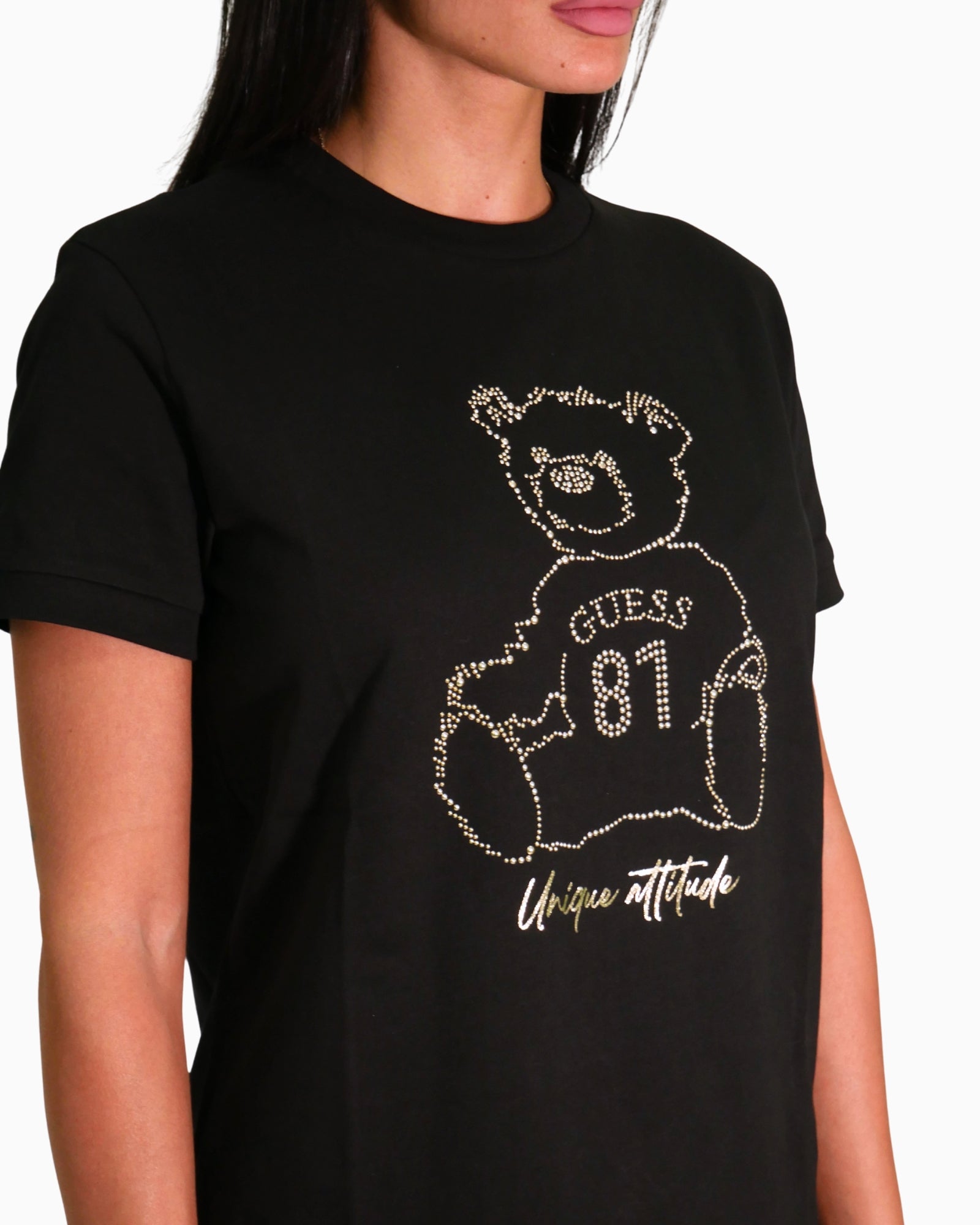 Guess T-Shirt V5BI16 K8FQ4 JBLK - SanShopLuxury - 2025, Abbigliamento, Autunno/Inverno, Donna, FW25, Guess, Idoneo, L, M, Nero, New, S, T-Shirt, XL