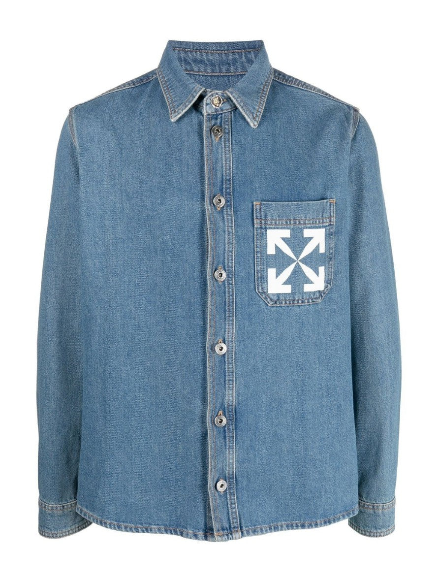 Camicie Off-White OMYD027C99DEN003 - SanShopLuxury - Abbigliamento, Autunno/Inverno, Blu, Camicie, Carry Over, Continuativo, Idoneo, L, M, New, Off-White, Primavera/Estate, S, Uomo, XL