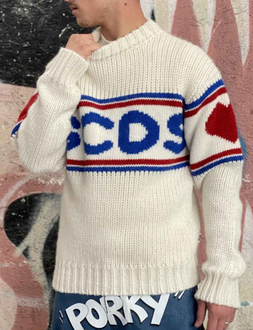 Inverno, Bianco, FW21, Gcds, L, M, Maglieria, Outlet, Uomo, XL