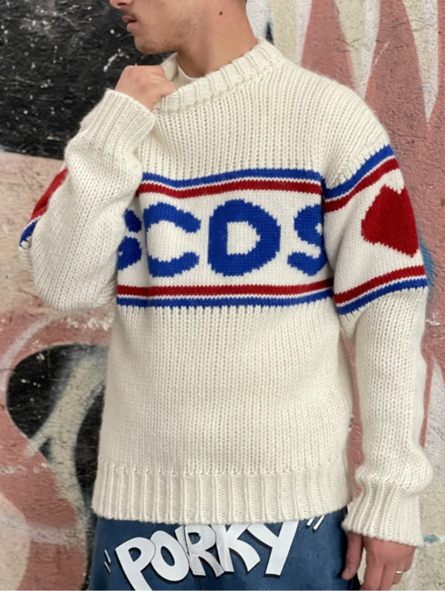 Gcds Maglieria CC94M021160 - SanShopLuxury - -50%, 2021, Abbigliamento, Autunno/Inverno, Bianco, FW21, Gcds, L, M, Maglieria, Outlet, Uomo, XL