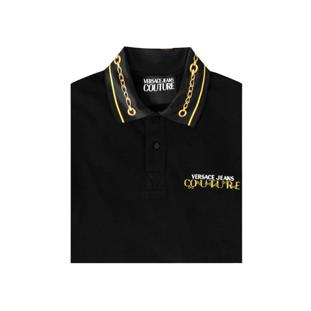 Versace Jeans Couture T-Shirt Polo 75GAGT01 CJ01T - SanShopLuxury - 2023, 2XL, 3XL, Abbigliamento, Autunno/Inverno, FW23, Idoneo, L, M, Nero-Oro, Outlet, T-Shirt Polo, Uomo, Versace Jeans Couture, XL