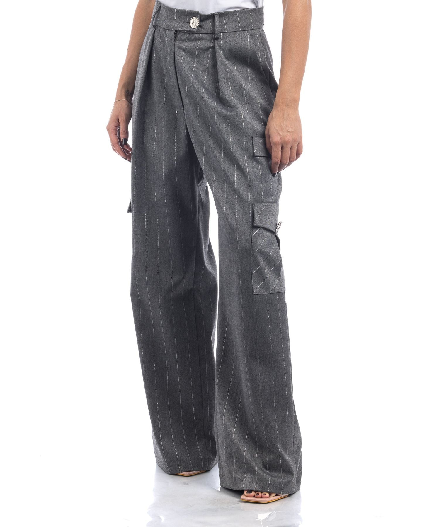 So Lavish Pantalone P4003 - SanShopLuxury - 2024, 40, 42, 44, Abbigliamento, Autunno/Inverno, Donna, FW24, Grigio, Idoneo, Outlet, Pantalone, So Lavish, Ultimo