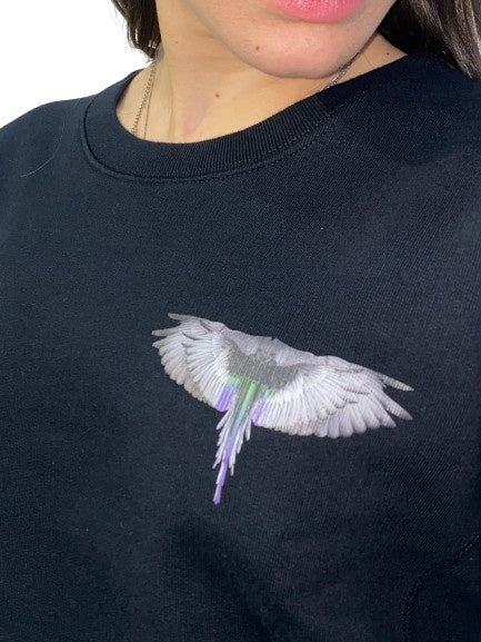 Marcelo Burlon Felpa CWBA035E18506111 1088 - SanShopLuxury - -50%, 2018, Abbigliamento, Autunno/Inverno, Donna, Felpa, FW18, Girocollo, L, Marcelo Burlon, Nero, Outlet, S, XS