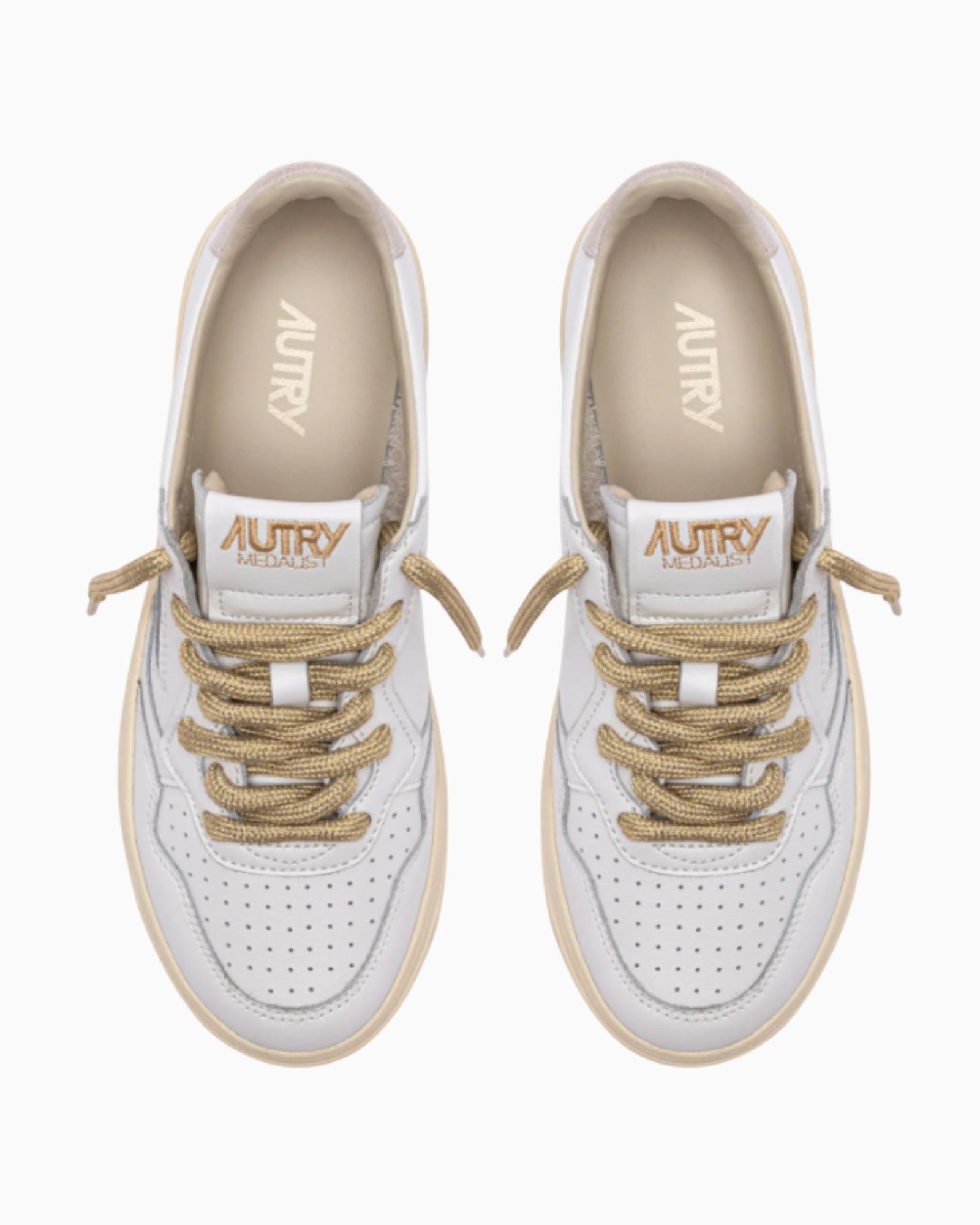 Autry Sneakers AULW-SW01 - SanShopLuxury - 2025, 36, 37, 38, 39, 40, Autry, Autunno/Inverno, Bianco-Oro, Calzature, Donna, FW25, New, Sneakers, Stellato