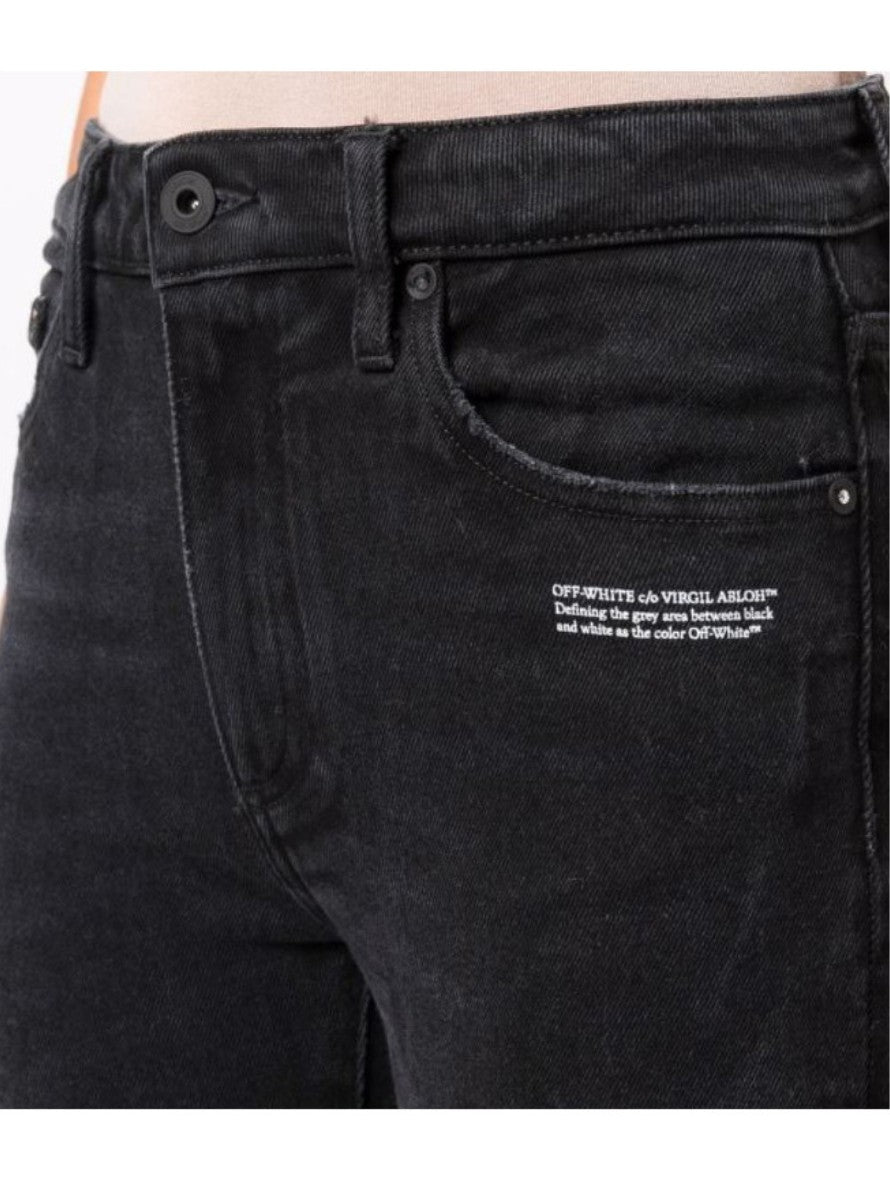 Off-White Jeans OWYA003F21DEN0021000 - SanShopLuxury - -50%, 2021, 40, 41, 42, Abbigliamento, Autunno/Inverno, Donna, FW21, Jeans, Nero, Off-White, Outlet