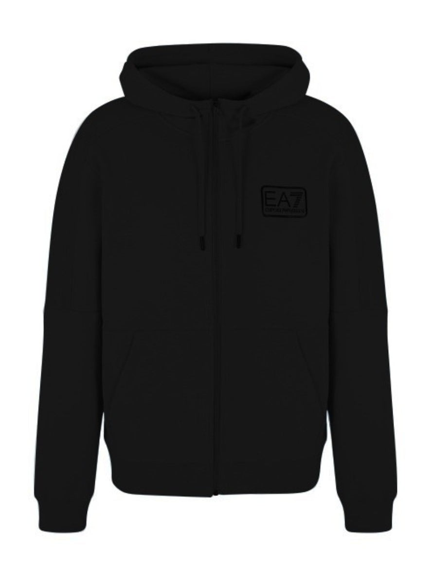 Inverno, Ea7 Emporio Armani, Felpa, FW22, Idoneo, Nero, Outlet, Uomo, XL, XXL, XXXL, Zip