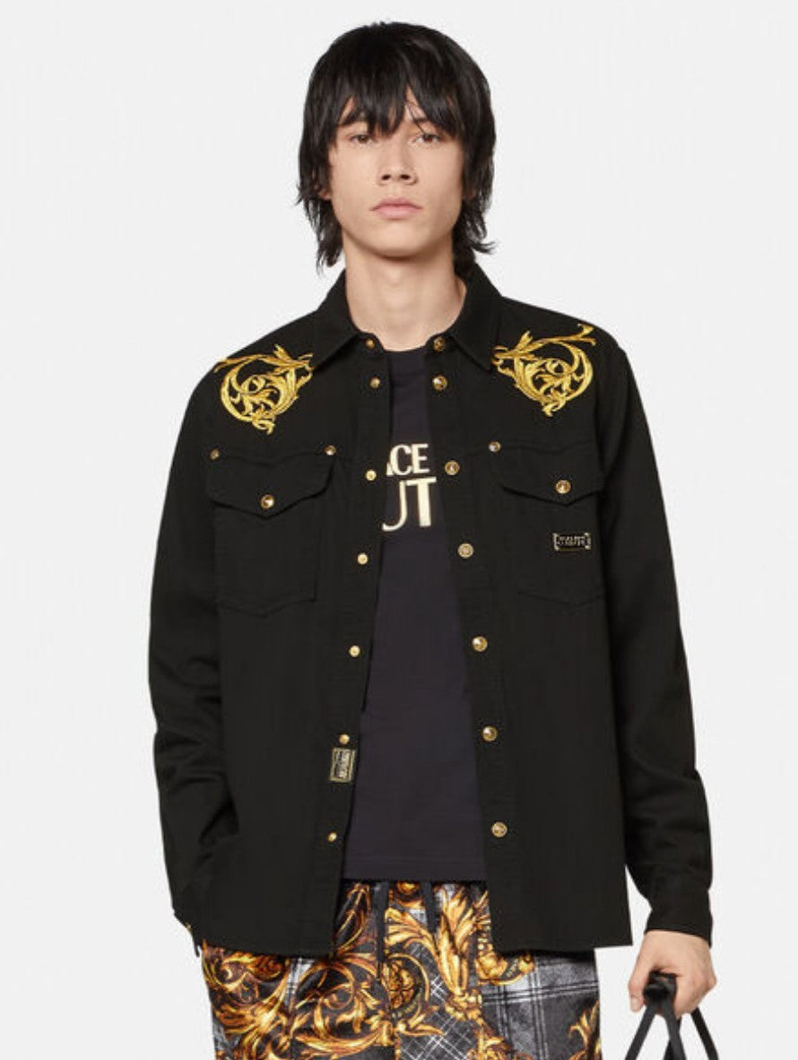 Versace Jeans Couture Camicie 71GAL095 CDW05 - SanShopLuxury - -50%, 2021, 48, 52, 54, Abbigliamento, Autunno/Inverno, Camicie, FW21, Nero, Outlet, Uomo, Versace Jeans Couture