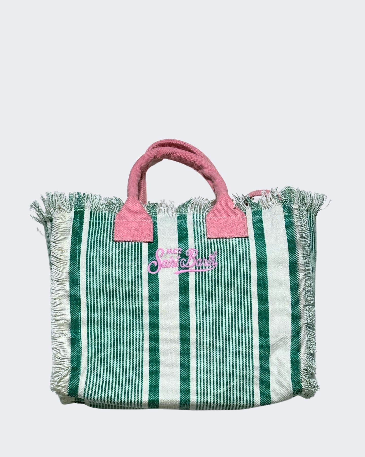 Mc2 Saint Barth Borsa a Mano COL0001-00558F - SanShopLuxury - Beachwear, Bianco-Verde, Borsa a Mano, Borsa da spiaggia, Carry Over, Donna, Mc2 Saint Barth, New, Primavera/Estate, Stellato, Unica, Valigeria