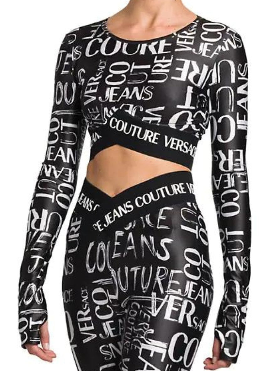 Versace Jeans Couture T-Shirt 74HAH222 JS177 - SanShopLuxury - 2023, Abbigliamento, Activewear, Donna, L, M, Manica lunga, Nero, Outlet, Primavera/Estate, SS23, T-Shirt, Versace Jeans Couture