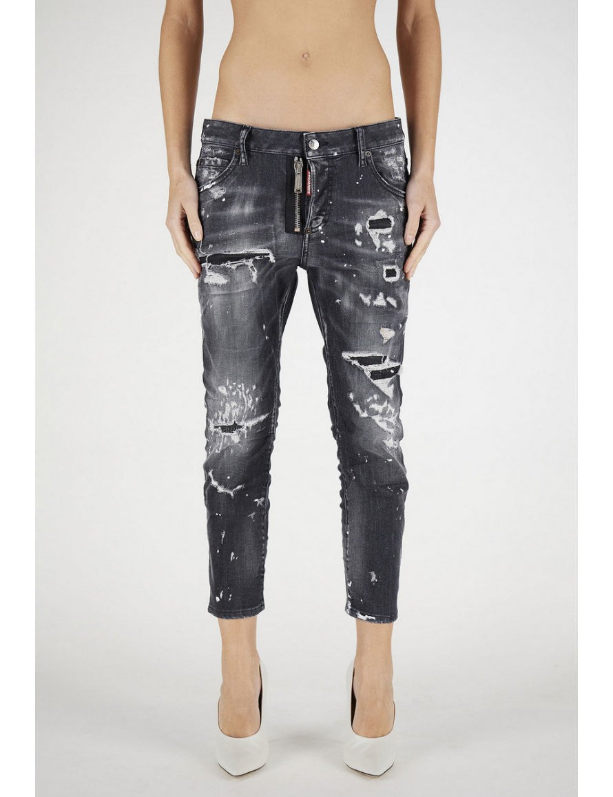 Inverno, Donna, Dsquared2, FW21, Jeans, Nero, Outlet