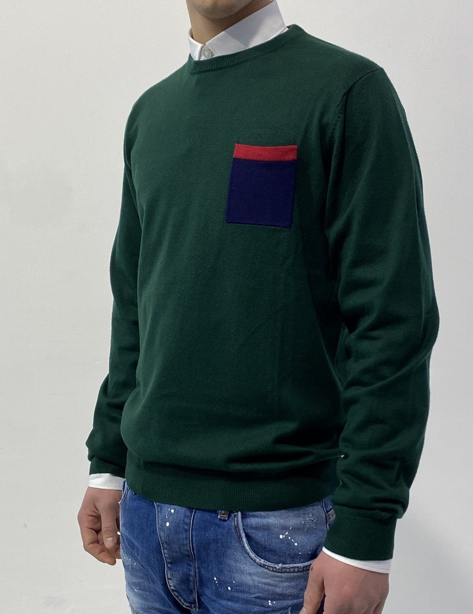 Inverno, Blu, Blu Cobalto, Blu Navy, FW18, M, Maglieria, Outlet, S, Sun 68, Uomo, Verde, Verde Foresta, XXL