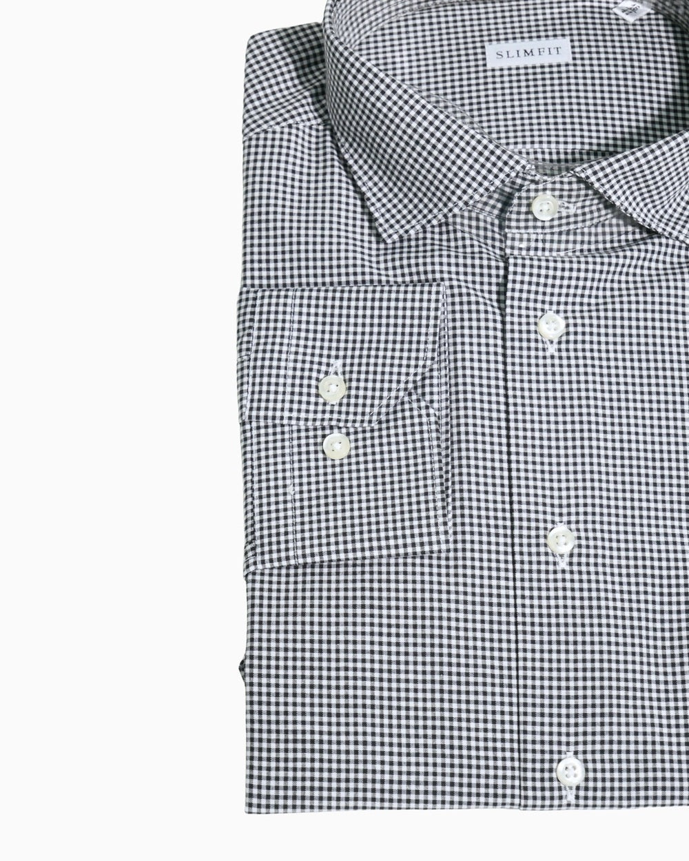 Sartoria Italiana Camicia 002-ROMA-20 - SanShopLuxury - 2019, 41, 43, Abbigliamento, Autunno/Inverno, Camicia, Carry Over, Continuativo, Idoneo, Nero-Bianco, New, Primavera/Estate, Sartoria Italiana, Uomo