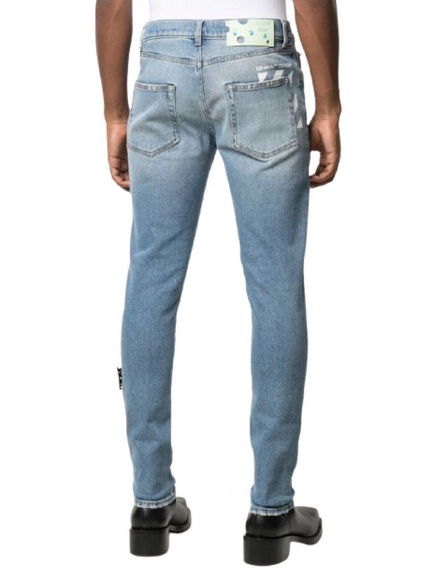 Off-White Jeans OMYA074R21DEN002 - SanShopLuxury - -50%, 2021, 45, 48, Abbigliamento, Autunno/Inverno, Azzurro, Blu, Continuativo, FW21, Jeans, Off-White, Outlet, Primavera/Estate, Turchese, Ultimo, Uomo