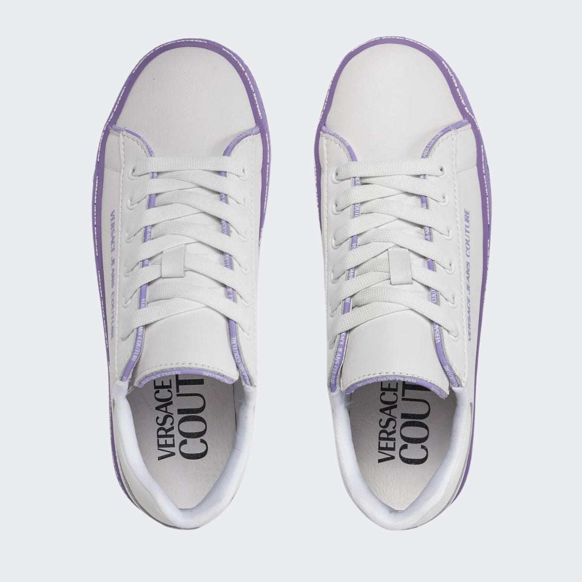 Versace Jeans Couture Sneakers 75VA3SK5 ZP315 - SanShopLuxury - 2023, 36, 37, 38, 39, 40, 41, Autunno/Inverno, Bianco-Lilla, Calzature, Donna, FW23, Idoneo, Nero, Outlet, Sneakers, Versace Jeans Couture