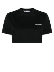 Off-White T-Shirt OWAA081C99JER002 - SanShopLuxury - Abbigliamento, Autunno/Inverno, Carry Over, Continuativo, Crop, Donna, Idoneo, L, M, Nero, New, Off-White, Primavera/Estate, S, T-Shirt