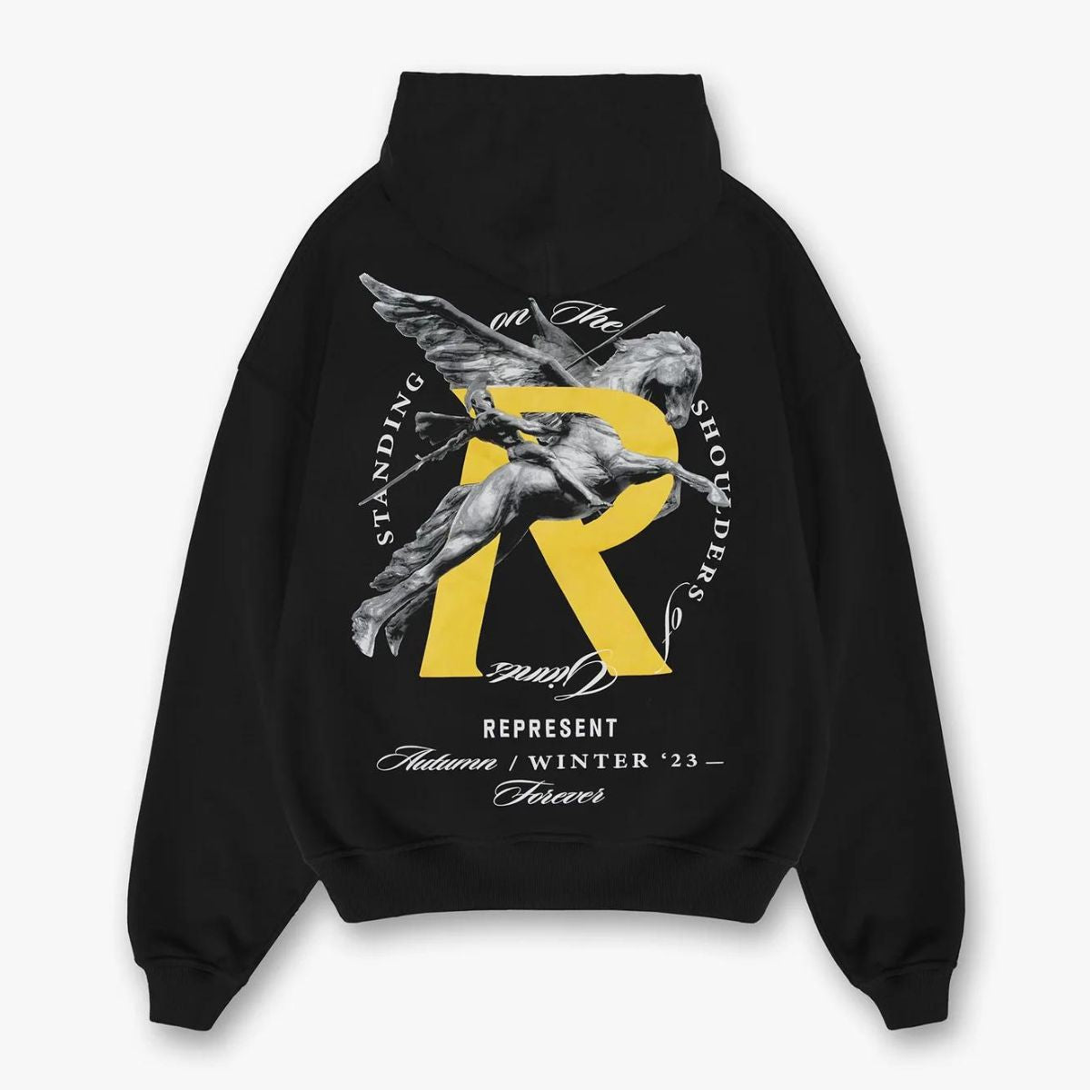 Inverno, Con Cappuccio, Felpa, FW23, Idoneo, L, M, Nero, Outlet, Represent, S, Uomo, XL