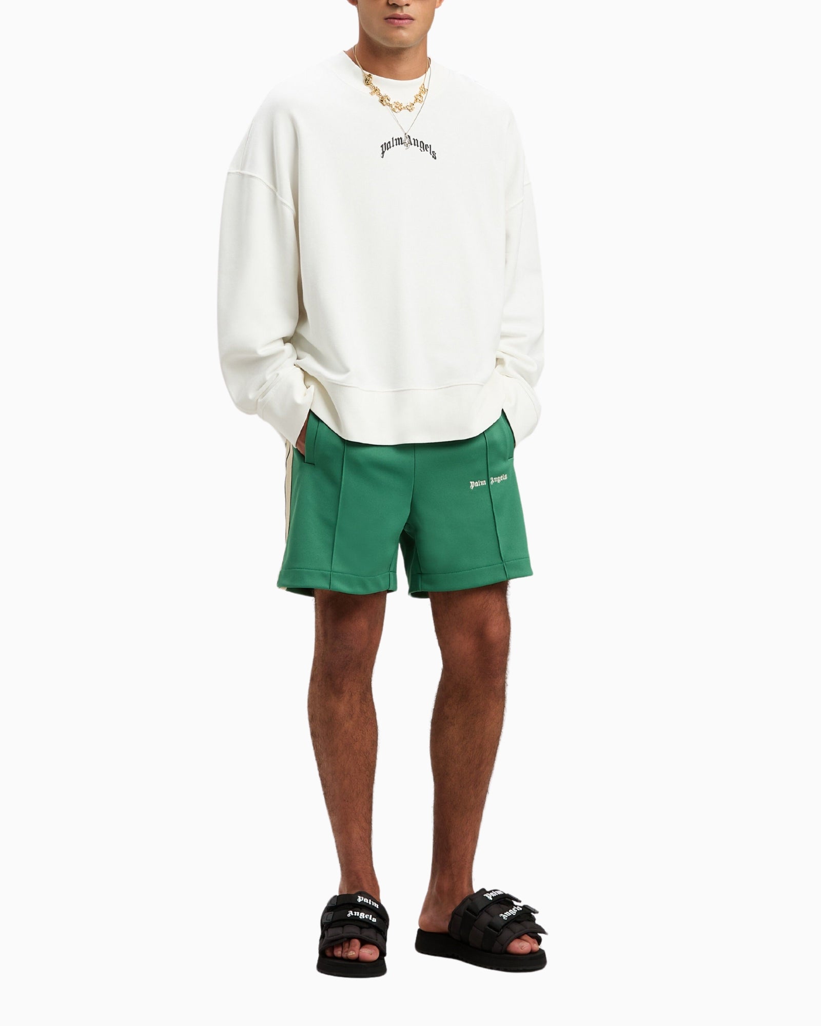 Palm Angels Short PMCL004S25FAB0015703 - SanShopLuxury - 2025, Abbigliamento, M, New, Palm Angels, Primavera/Estate, S, Short, SS25, Stellato, Ultimo, Uomo, Verde, XS