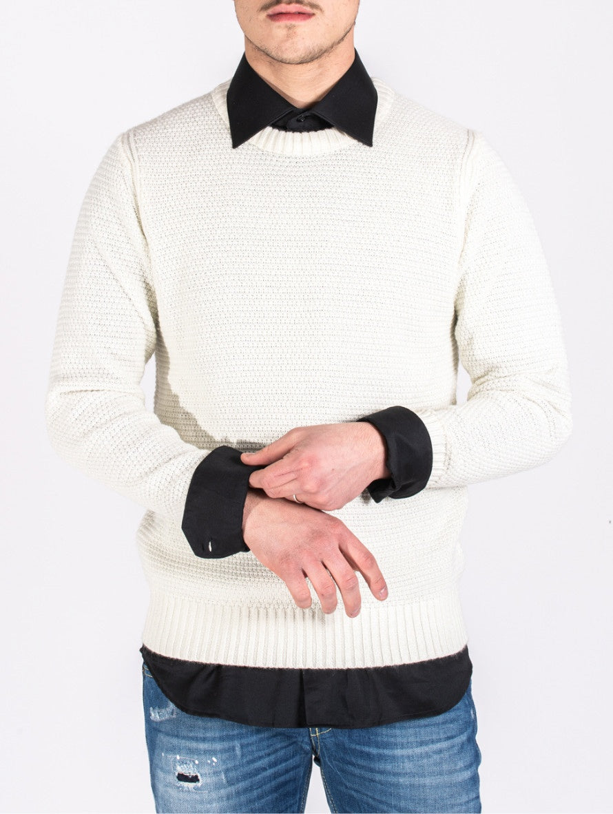 Dik Tat Maglieria DK87008 - SanShopLuxury - -50%, 2020, Abbigliamento, Autunno/Inverno, Bianco, Dik Tat, FW20, L, M, Maglieria, Nero, Outlet, S, Uomo