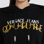 Versace Jeans Couture Felpa 75HAIF01 CF01F - SanShopLuxury - 2023, Abbigliamento, Autunno/Inverno, Con Cappuccio, Donna, Felpa, FW23, L, M, Nero-Oro, Outlet, S, Versace Jeans Couture
