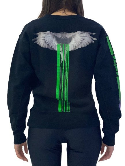 Marcelo Burlon Felpa CWBA035E18506111 1088 - SanShopLuxury - -50%, 2018, Abbigliamento, Autunno/Inverno, Donna, Felpa, FW18, Girocollo, L, Marcelo Burlon, Nero, Outlet, S, XS