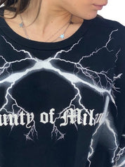 Marcelo Burlon Felpa CWBA016E17506024 1088 - SanShopLuxury - -70%, 2017, Abbigliamento, Autunno/Inverno, Donna, Felpa, FW17, Marcelo Burlon, Nero, Outlet, S, Ultimo