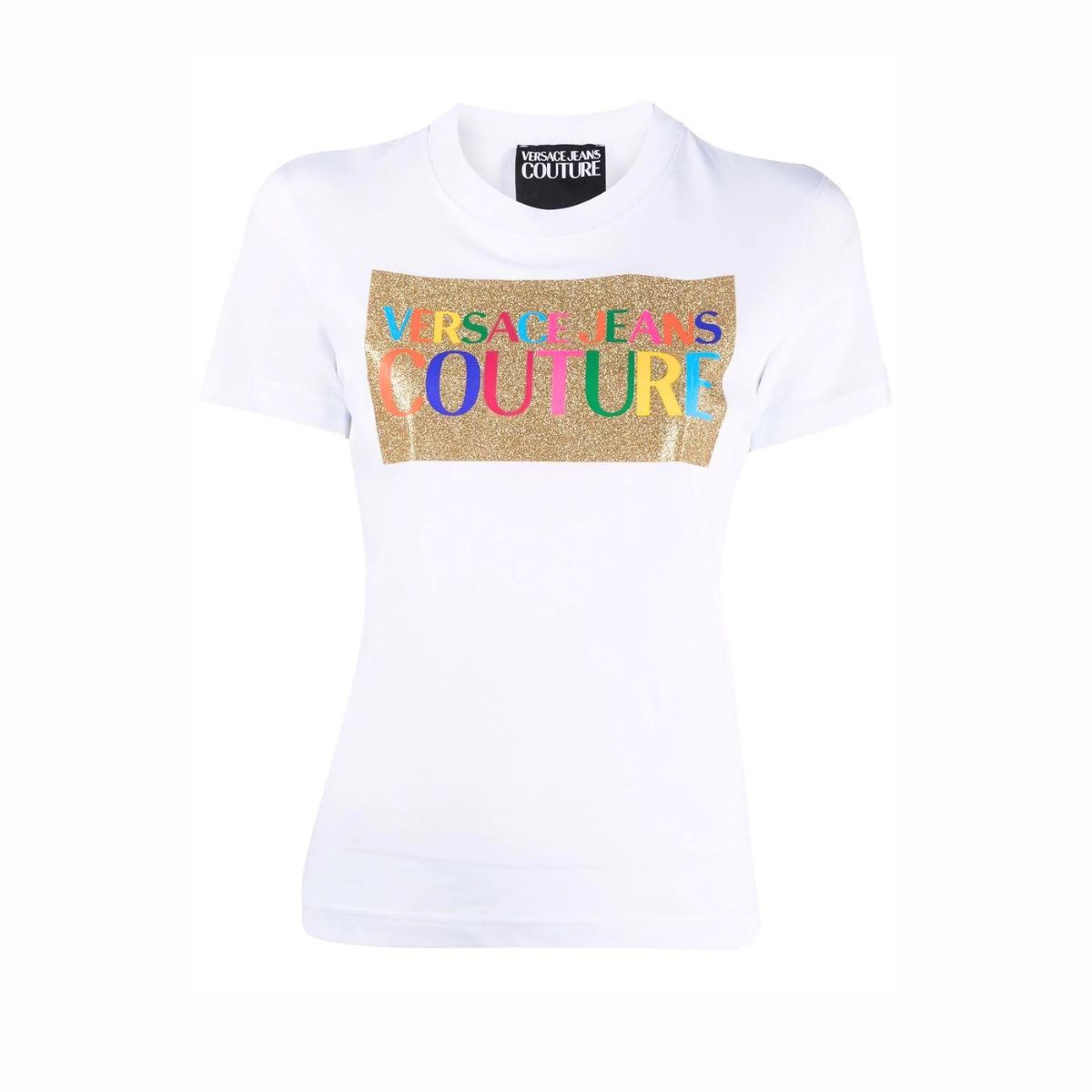 Versace Jeans Couture T-Shirt 71HAHT07 CJ00T - SanShopLuxury - -50%, 2021, Abbigliamento, Autunno/Inverno, Bianco, Donna, FW21, M, Outlet, T-Shirt, Versace Jeans Couture, XL