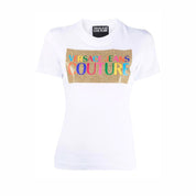 Versace Jeans Couture T-Shirt 71HAHT07 CJ00T - SanShopLuxury - -50%, 2021, Abbigliamento, Autunno/Inverno, Bianco, Donna, FW21, M, Outlet, T-Shirt, Versace Jeans Couture, XL