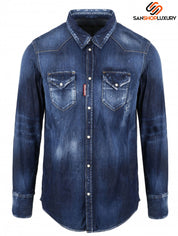 Dsquared2 Camicia S74DM0526 S30341 470 - SanShopLuxury - -50%, 2021, 48, Abbigliamento, Autunno/Inverno, Blu, Camicia, Camicie, Dsquared2, FW21, Outlet, Ultimo, Uomo