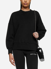 Felpa Palm Angels PWBA017C99FLE0011001 - SanShopLuxury - Abbigliamento, Autunno/Inverno, Carry Over, Continuativo, Donna, Felpa, Girocollo, Idoneo, M, Nero, New, Palm Angels, Primavera/Estate, S, Ultimo