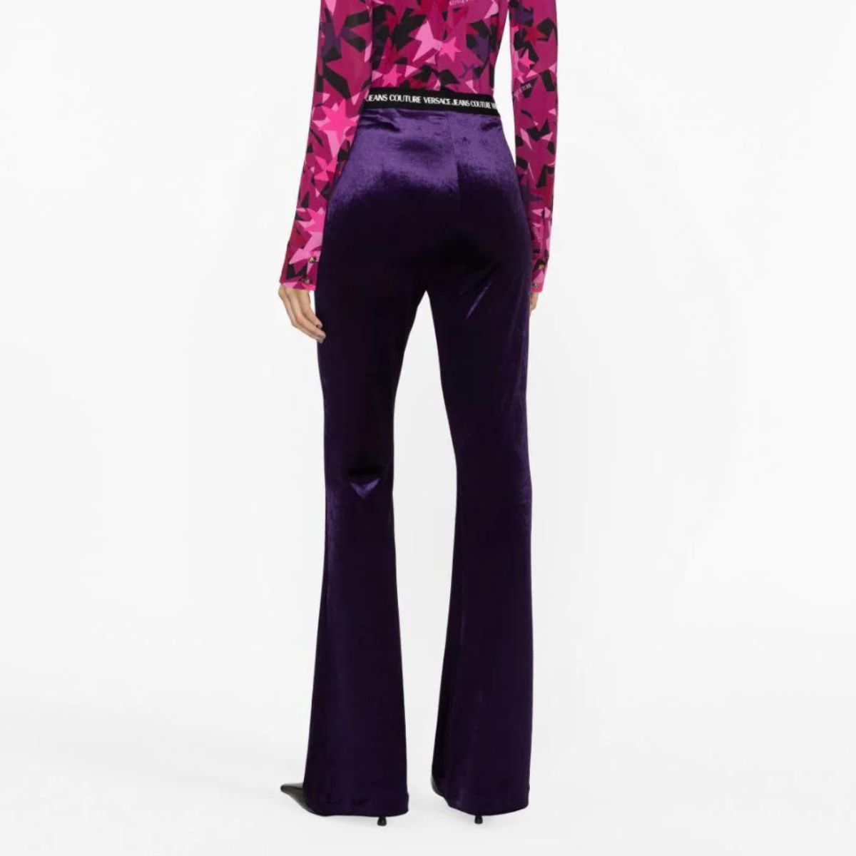 Versace Jeans Couture Pantalone 75HAC1A7 N0225 - SanShopLuxury - 2023, 38, 40, 42, A Zampa, Abbigliamento, Autunno/Inverno, Donna, FW23, Nero, Outlet, Pantalone, Versace Jeans Couture, Viola