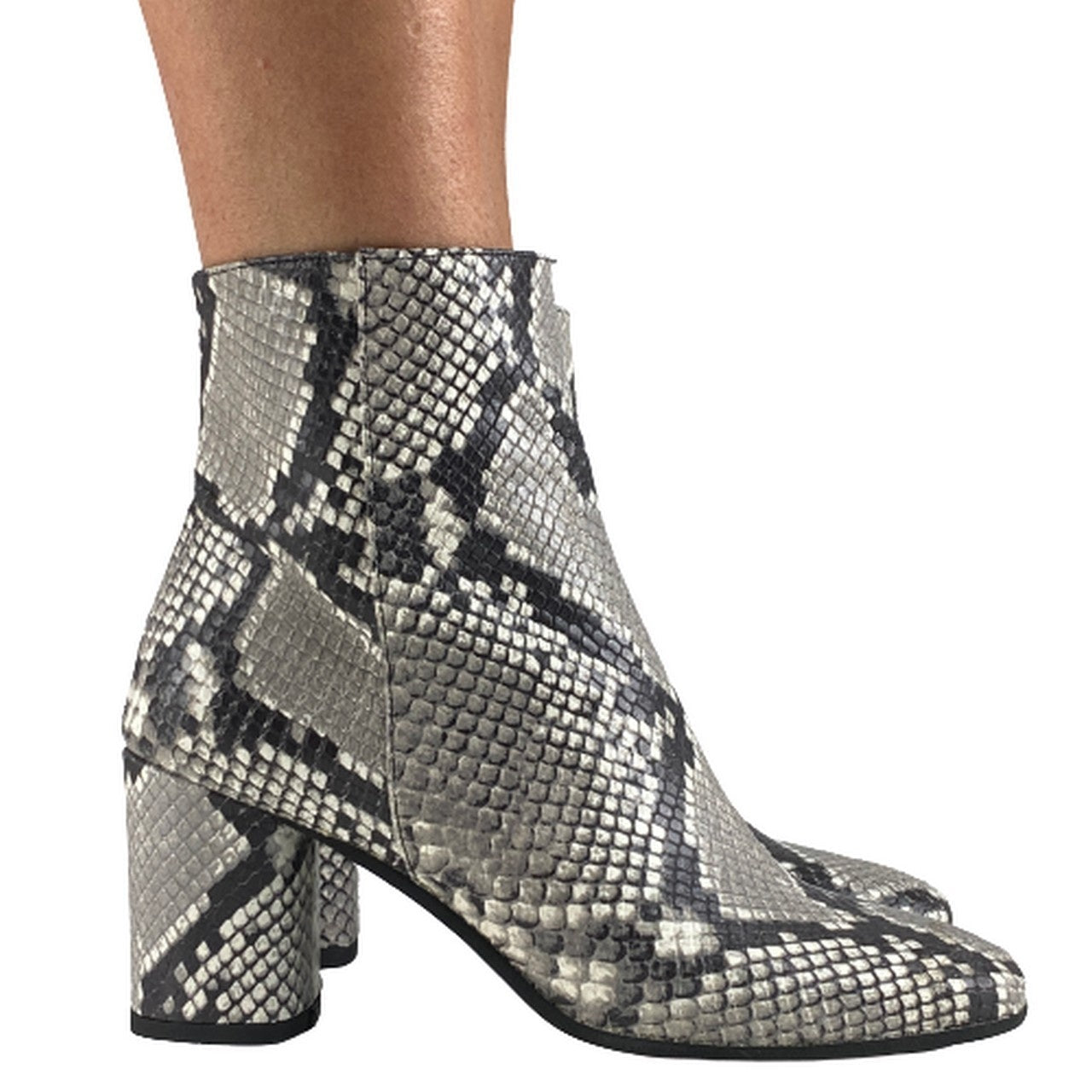 Inverno, Beige, Calzature, Donna, FW19, Nero, Outlet, Pitone Nero, Pitone Roccia, Stivali, Wo Milano