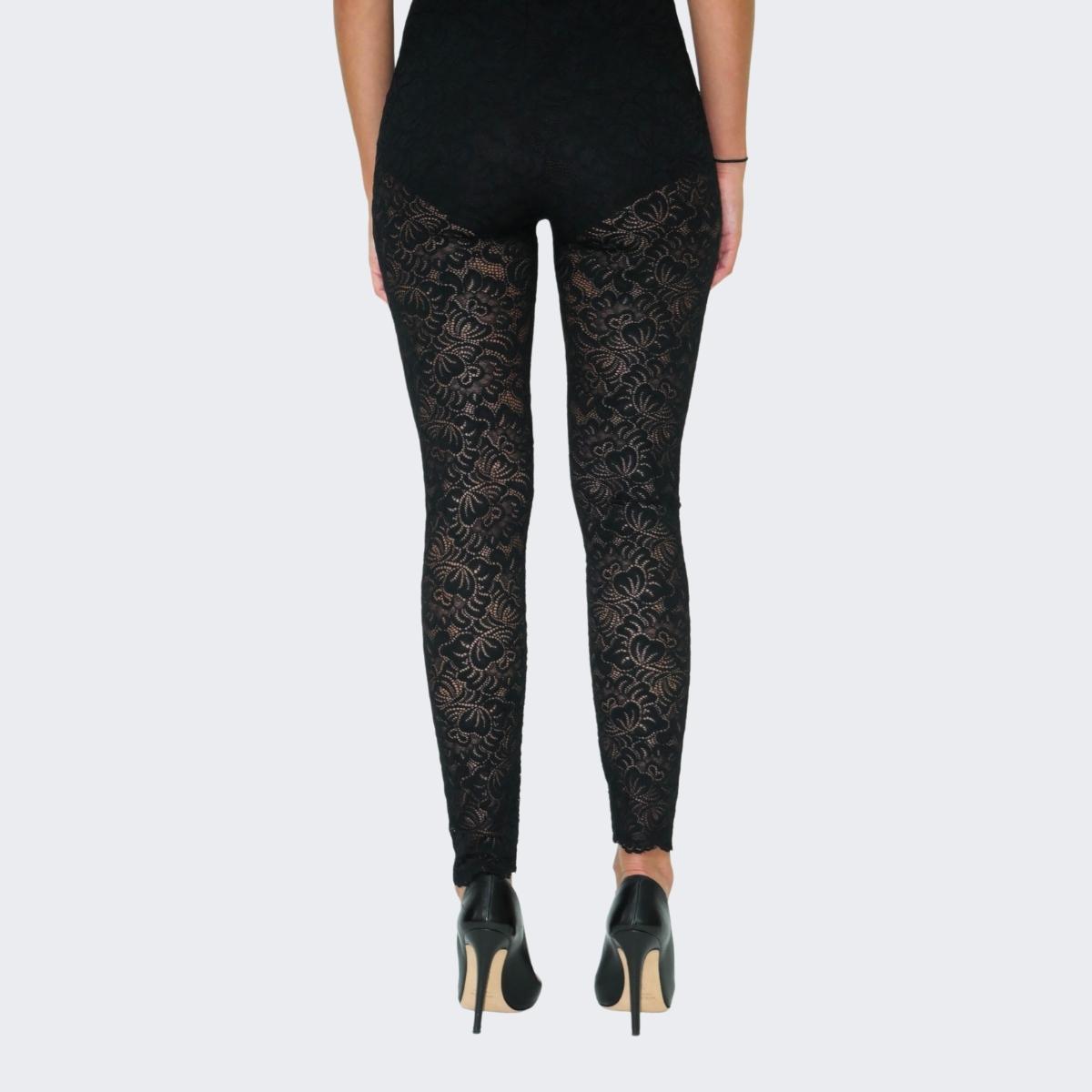 District Margherita Mazzei Leggings LS32 - SanShopLuxury - 2023, 40, 42, 44, 46, Abbigliamento, Autunno/Inverno, District Margherita Mazzei, Donna, FW23, Leggings, Nero, Outlet, Pizzo