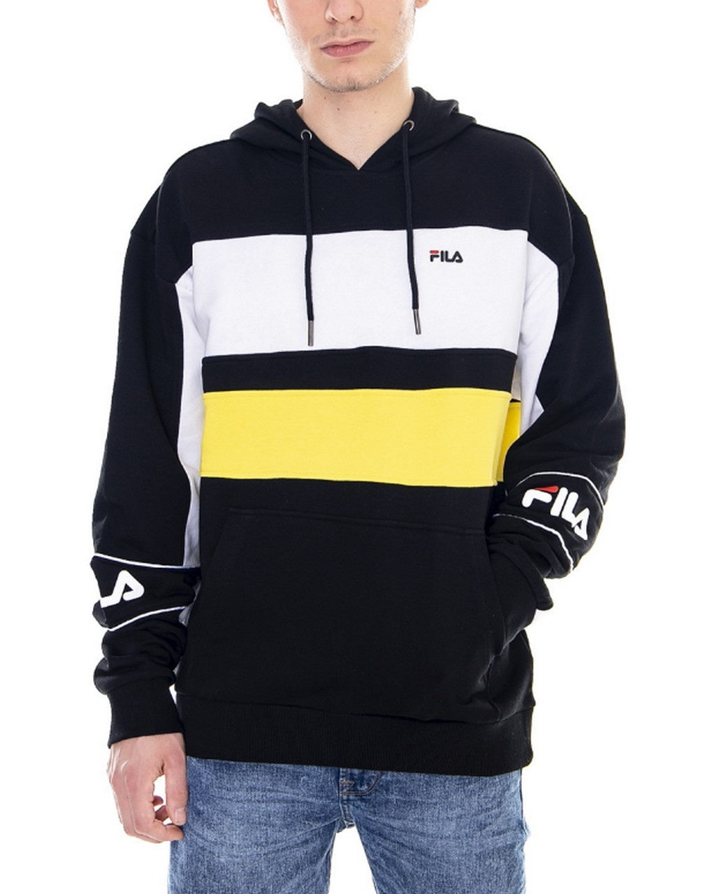 Fila Felpa 682358 - SanShopLuxury - -50%, 2018, Abbigliamento, Autunno/Inverno, Bianco, Con Cappuccio, Felpa, Fila, FW18, L, Nero, Outlet, Uomo, XL