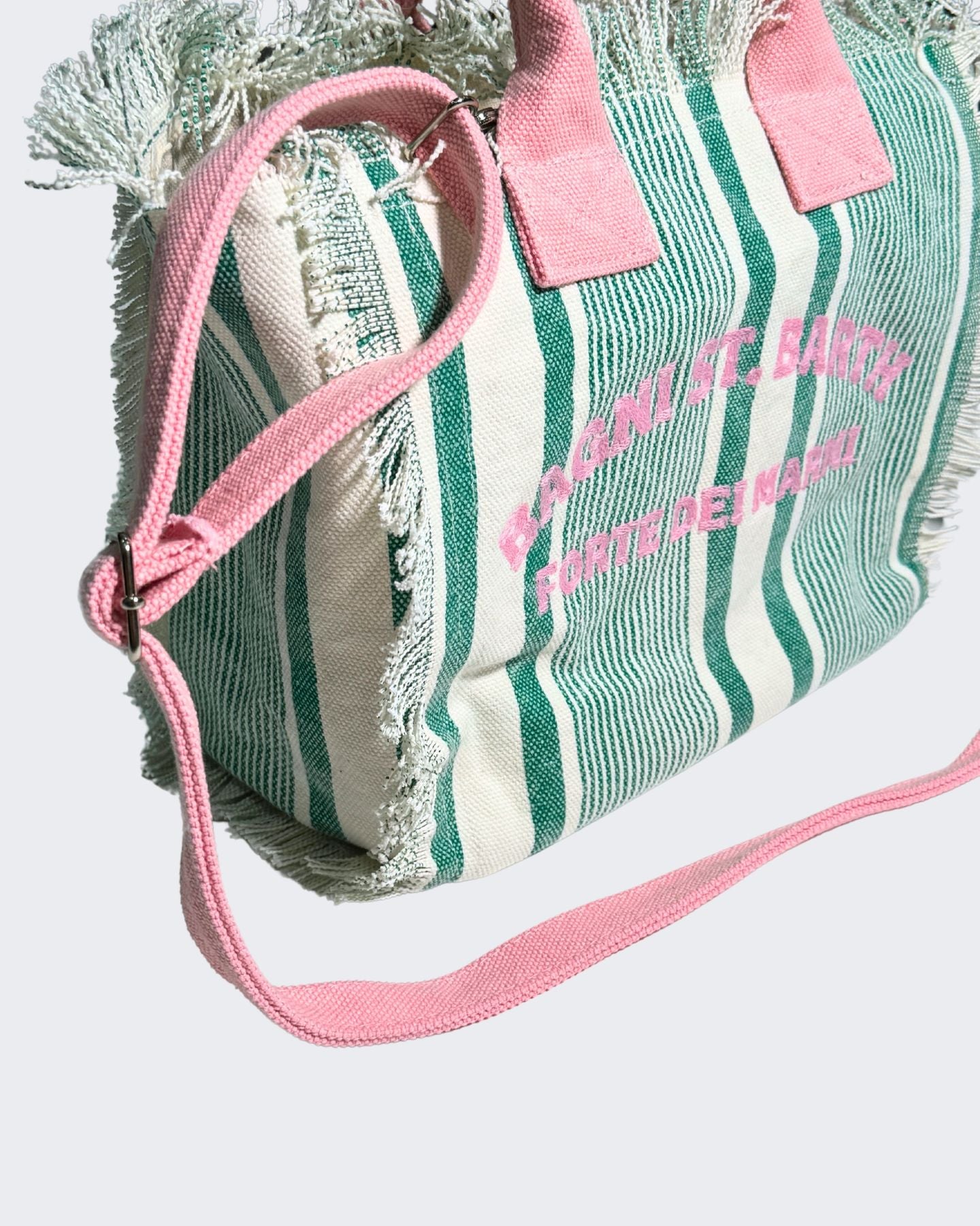 Mc2 Saint Barth Borsa a Mano COL0001-00558F - SanShopLuxury - Beachwear, Bianco-Verde, Borsa a Mano, Borsa da spiaggia, Carry Over, Donna, Mc2 Saint Barth, New, Primavera/Estate, Stellato, Unica, Valigeria