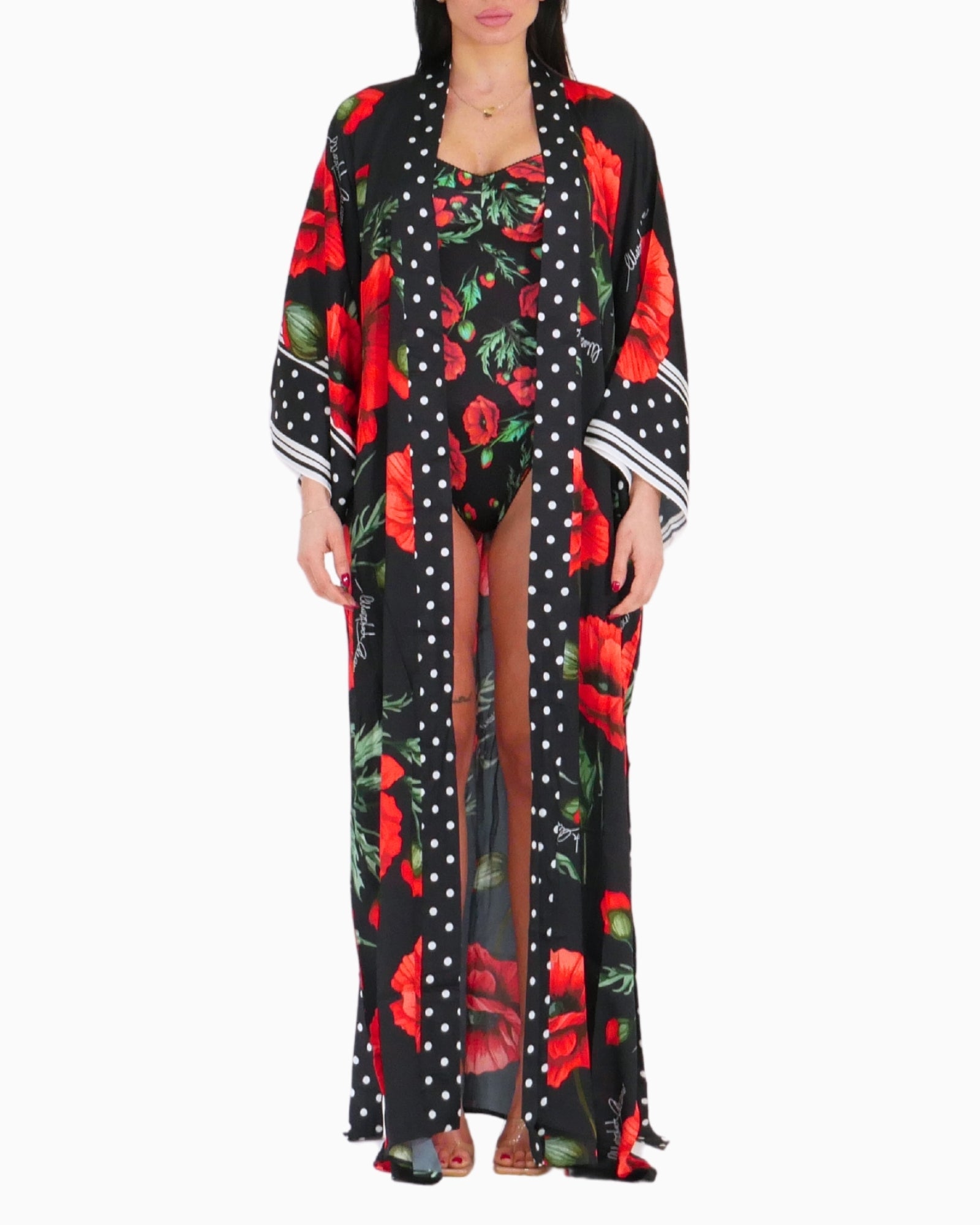 District Margherita Mazzei Copricostume 5PS72-0050 - SanShopLuxury - 2025, Abbigliamento, Beachwear, Copricostume, District Margherita Mazzei, Donna, Idoneo, Kimono Lungo, Nero, New, Primavera/Estate, SS25, Ultimo, Unica