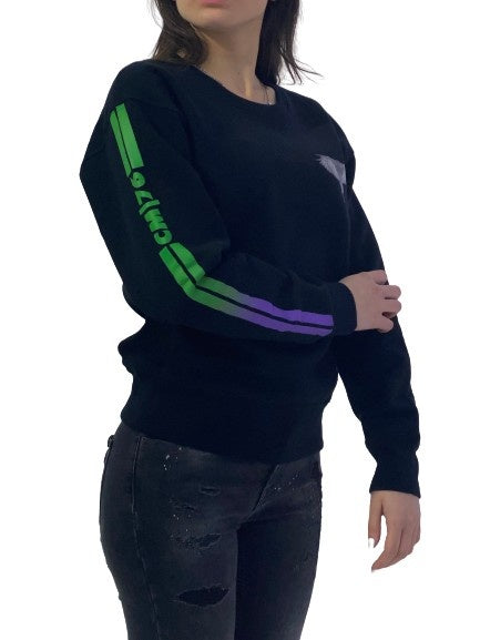 Marcelo Burlon Felpa CWBA035E18506111 1088 - SanShopLuxury - -50%, 2018, Abbigliamento, Autunno/Inverno, Donna, Felpa, FW18, Girocollo, L, Marcelo Burlon, Nero, Outlet, S, XS