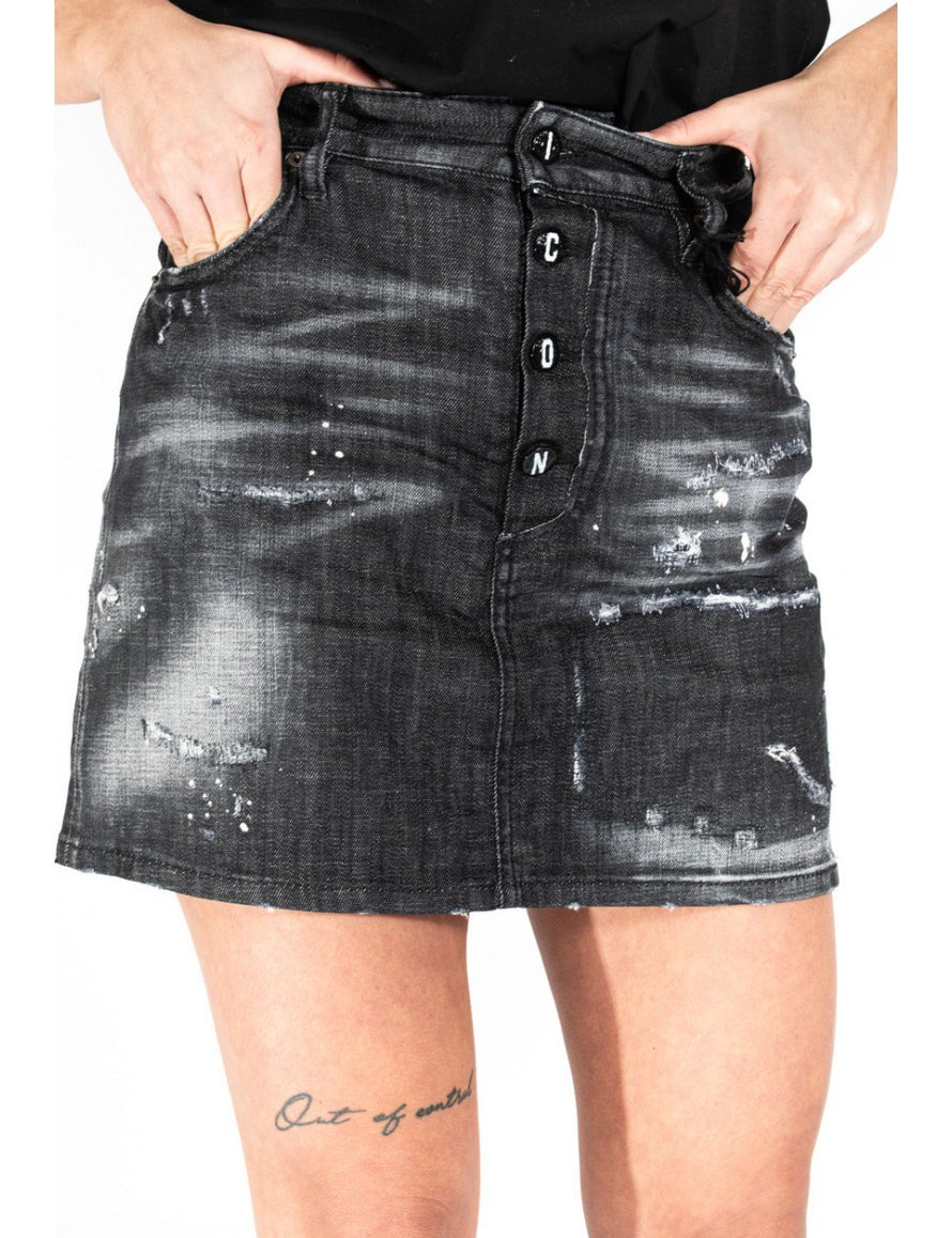 Inverno, Donna, Dsquared2, FW21, Gonna, Nero, Outlet