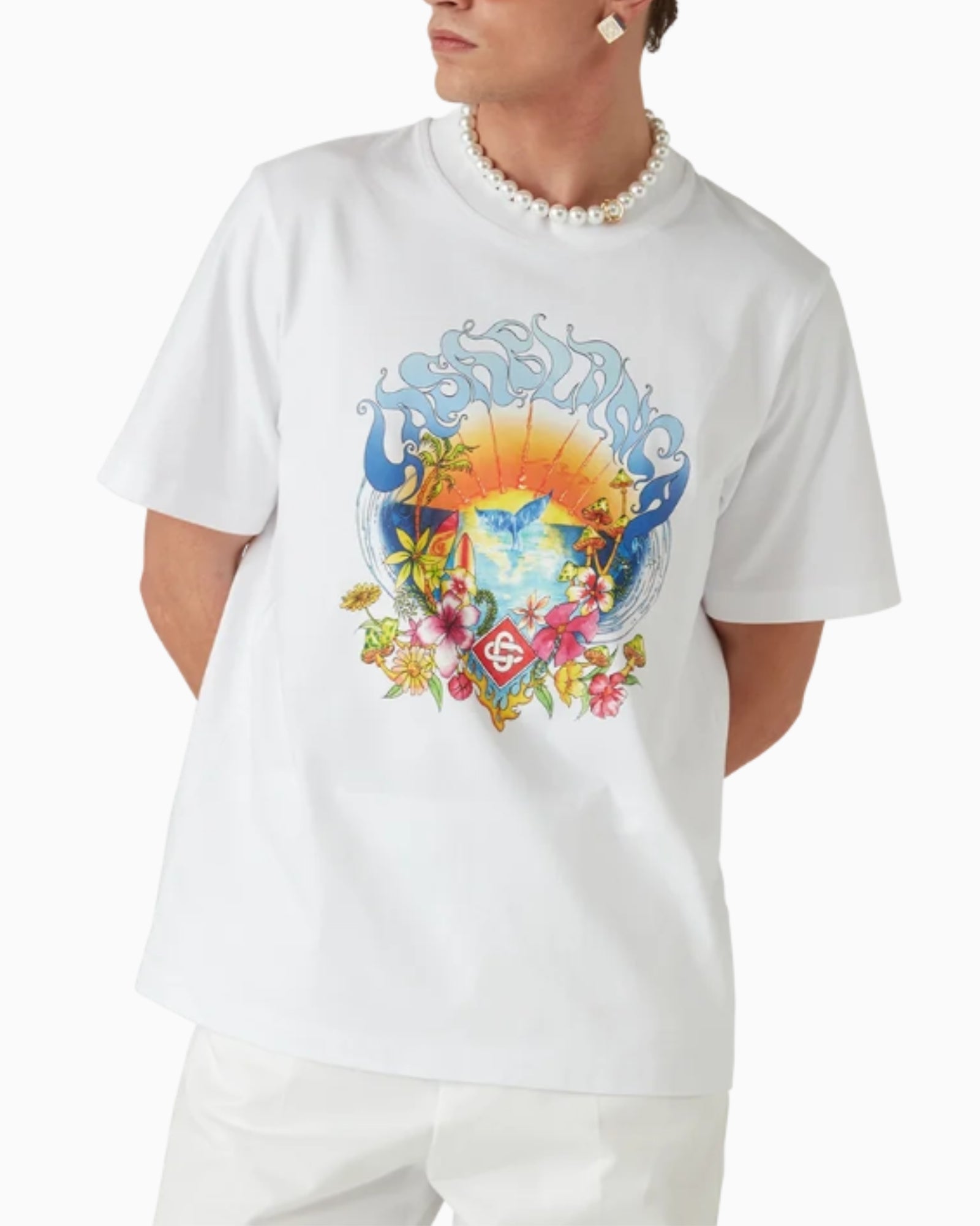 Casablanca T-Shirt MS25JTS00104 - SanShopLuxury - 2025, Abbigliamento, Bianco, Casablanca, Donna, Idoneo, L, M, New, Primavera/Estate, S, SS25, T-Shirt, Ultimo, UNISEX, Uomo, XL, XXL, XXXL