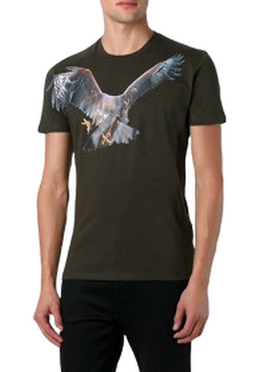 Neil Barrett T-Shirt BJT167S B554S - SanShopLuxury - -70%, 2017, Abbigliamento, Autunno/Inverno, FW17, Neil Barrett, Nero, Outlet, S, T-Shirt, Uomo, Verde, XS