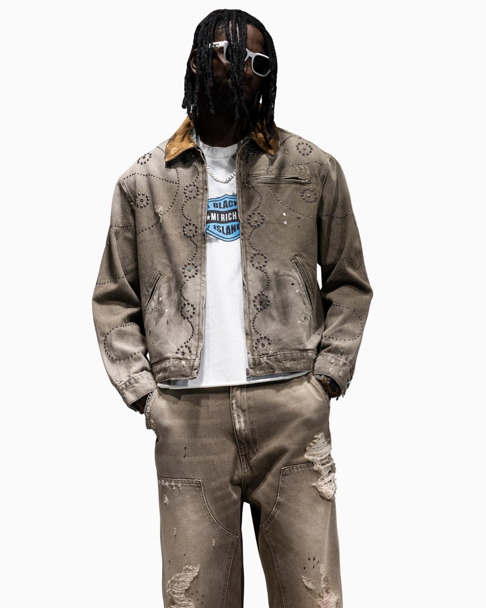 Black Island Giacca 17749-BROWN