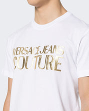 Versace Jeans Couture T-Shirt 76GAHT00/CJ00TG03 - SanShopLuxury - 2024, Abbigliamento, Bianco-Oro, Idoneo, L, Outlet, Primavera/Estate, S, SS24, T-Shirt, Uomo, Versace Jeans Couture, XL, XXL