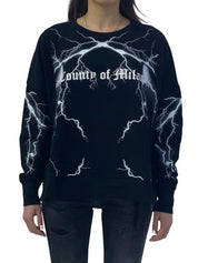 Marcelo Burlon Felpa CWBA016E17506024 1088 - SanShopLuxury - -70%, 2017, Abbigliamento, Autunno/Inverno, Donna, Felpa, FW17, Marcelo Burlon, Nero, Outlet, S, Ultimo