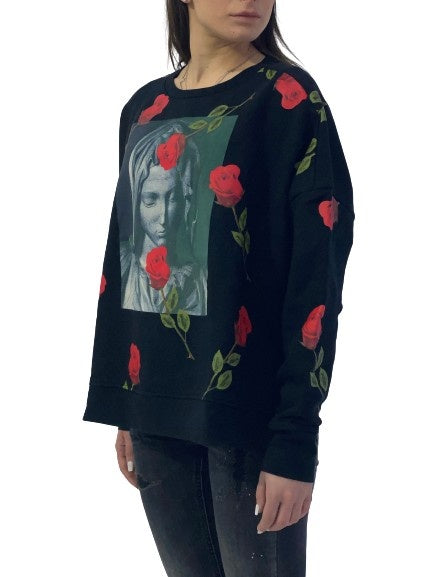 Marcelo Burlon Felpa CWBA016F17506260 1088 - SanShopLuxury - -70%, 2016, Abbigliamento, Autunno/Inverno, Donna, Felpa, FW16, Girocollo, M, Marcelo Burlon, Nero, Outlet, XS