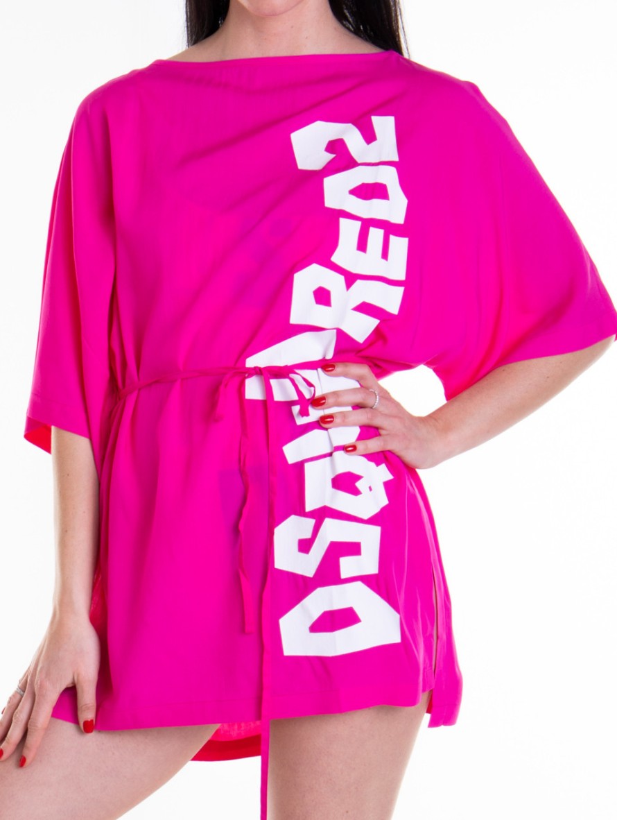 Dsquared2 Copricostume D6A253520 - SanShopLuxury - Abbigliamento, Abito, Beachwear, Carry Over, Copricostume, Donna, Dsquared2, Fucsia, Idoneo, L, M, New, Primavera/Estate, Rosa, Ultimo, XL