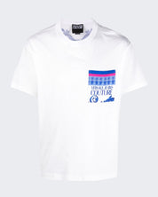 Versace Jeans Couture T-Shirt 76GAH6RB/JS334003 - SanShopLuxury - 2024, Abbigliamento, Bianco-Blu, Idoneo, L, M, Outlet, Primavera/Estate, SS24, T-Shirt, Uomo, Versace Jeans Couture, XL