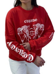 Marcelo Burlon Felpa CWBA031E18506114 2001 - SanShopLuxury - -70%, 2017, Abbigliamento, Autunno/Inverno, Donna, Felpa, FW17, Girocollo, M, Marcelo Burlon, Outlet, Rosso, S, XS