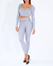 District Margherita Mazzei Top SH45 0023 - SanShopLuxury - 2024, Abbigliamento, Autunno/Inverno, Crop, District Margherita Mazzei, Donna, FW24, Grigio, Idoneo, L, M, Outlet, S, Top, XL, XS